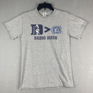 Duke Devils Carolina Tarheels Mens Size Small Gray Graphic Short Sleeve Shirt